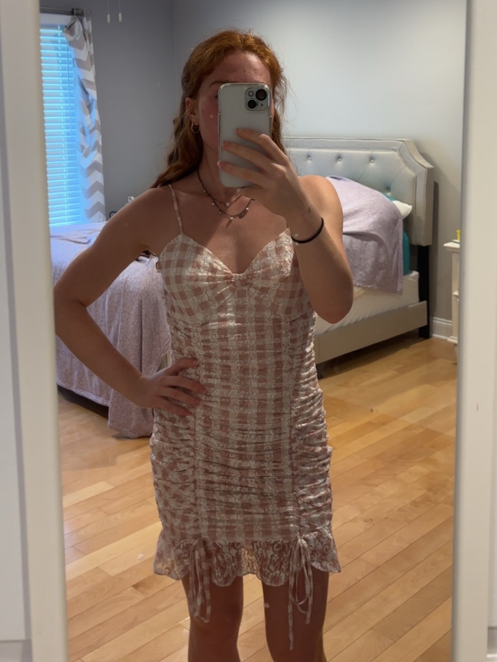 Pink and White Lacy Dress